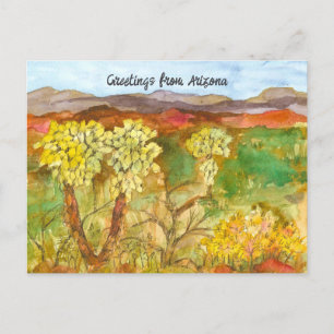 Carte Postale Salutations de l'Arizona Cactus Sud-Ouest Désert