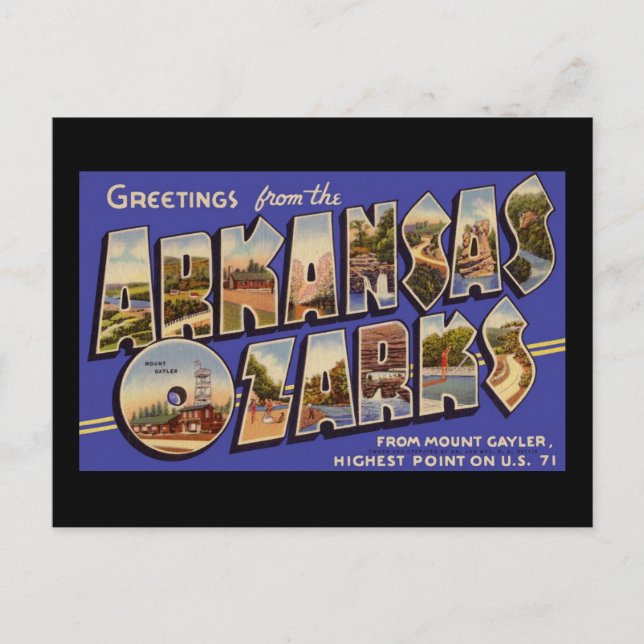 Carte Postale Salutations de l'Arkansas Ozarks (Devant)