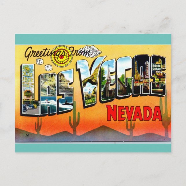 Carte Postale Salutations de Las Vegas Nevadas voyage (Devant)