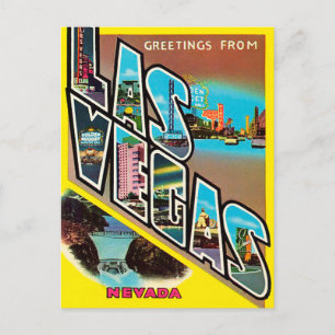Carte Postale Salutations de Las Vegas, Vintage voyage du Nevada