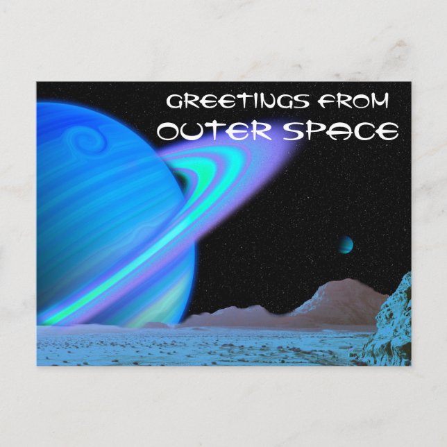 Carte Postale Salutations de l'espace extra-atmosphérique (Devant)