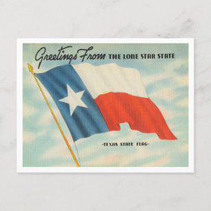 Carte Postale Salutations de l'état longue étoile, Texas Travel