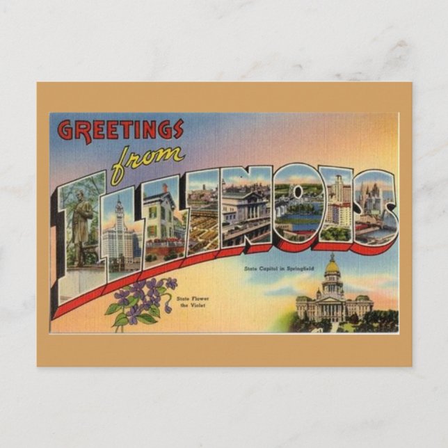 Carte Postale Salutations De L'Illinois (Devant)