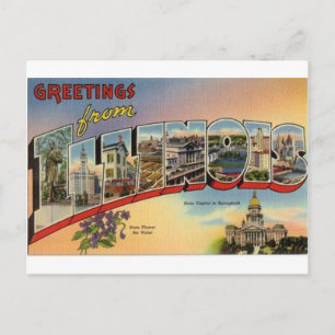 Carte Postale Salutations De L'Illinois
