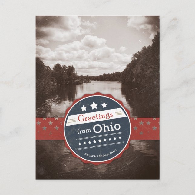 Carte Postale Salutations de l'Ohio - Vintage (Devant)