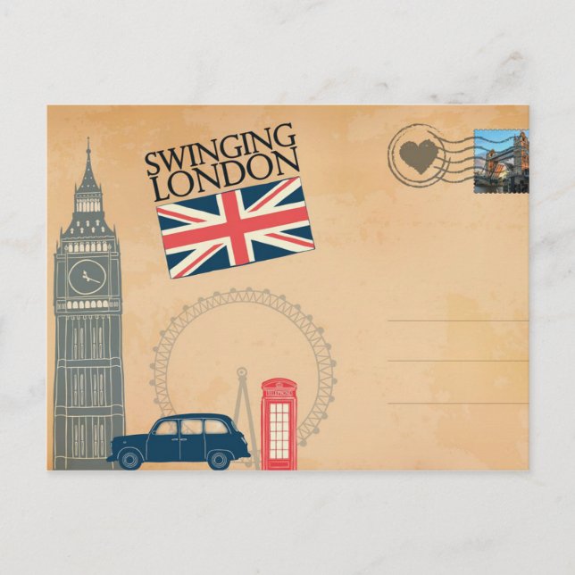 Carte Postale Salutations de Londres, Royaume-Uni Postcard (Devant)