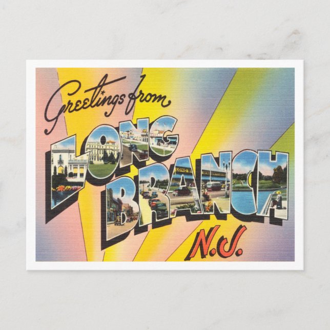 Carte Postale Salutations de Long Branch, New Jersey Travel (Devant)