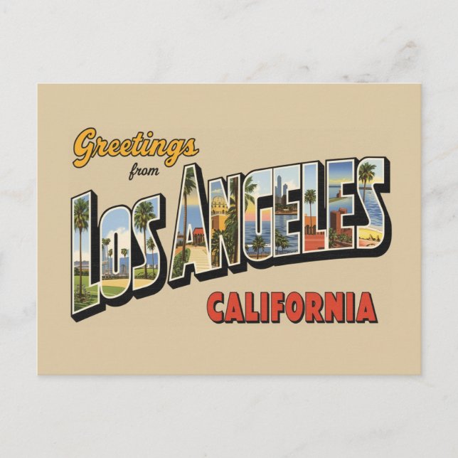 Carte Postale Salutations de Los Angeles (Devant)