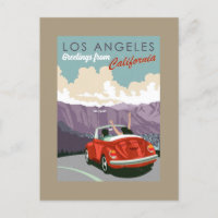 Salutations de Los Angeles California Postcard