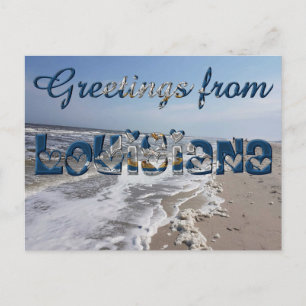 Carte Postale Salutations de Louisiana State Flag Hearts USA