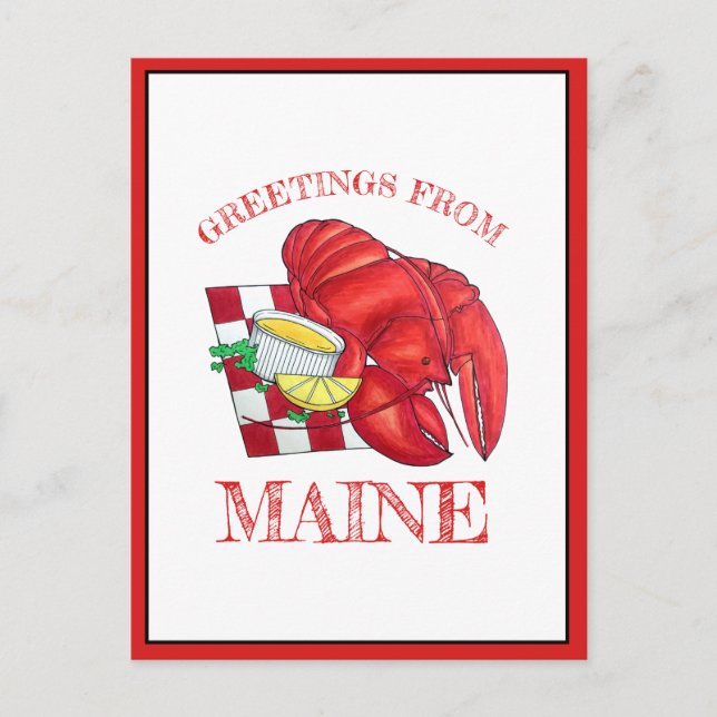 Carte Postale Salutations de Maine Lobster Shack Dîner de fruits (Devant)
