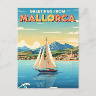 Carte Postale Salutations de Mallorca Espagne Travel