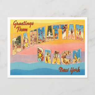 Carte Postale Salutations de Manhattan Beach, New York Travel