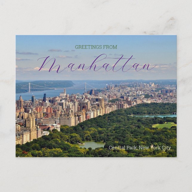 Carte Postale Salutations de Manhattan New York Post Card (Devant)