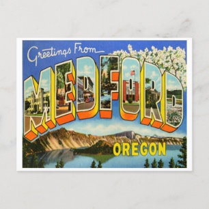 Carte Postale Salutations de Medford, Vintage voyage de l'Oregon