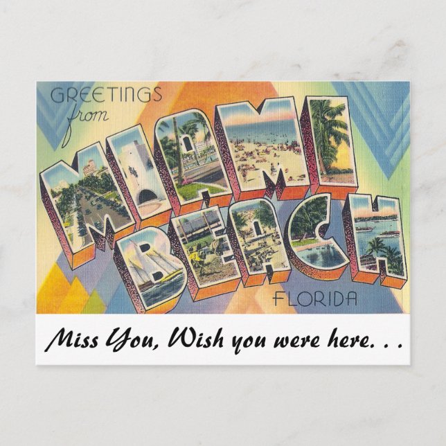 Carte Postale Salutations de Miami Beach (Devant)