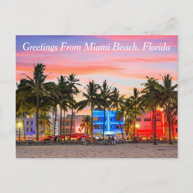 Carte Postale Salutations de Miami Beach (Devant)
