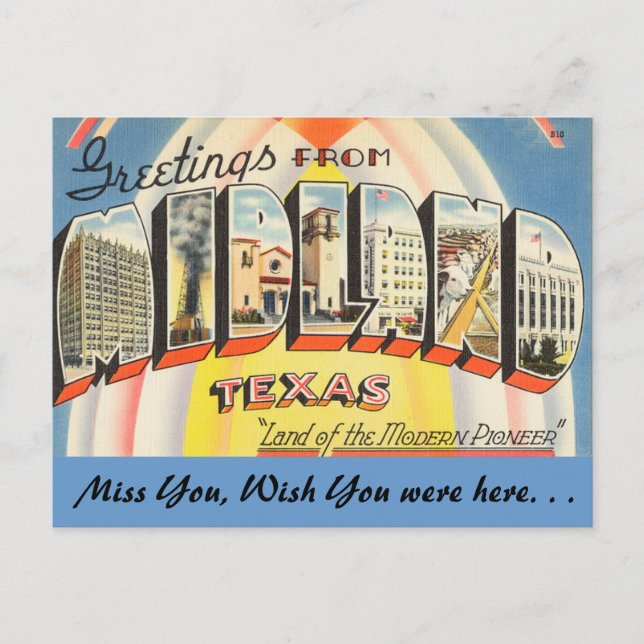Carte Postale Salutations de Midland (Devant)
