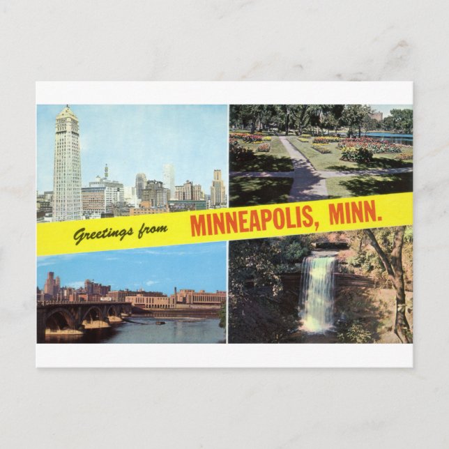 Carte Postale Salutations de Minneapolis 1950 (Devant)