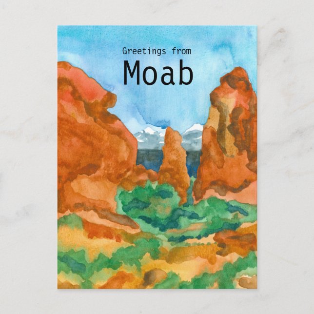 Carte Postale Salutations de Moab Utah Red Rock Mountains Desert (Devant)