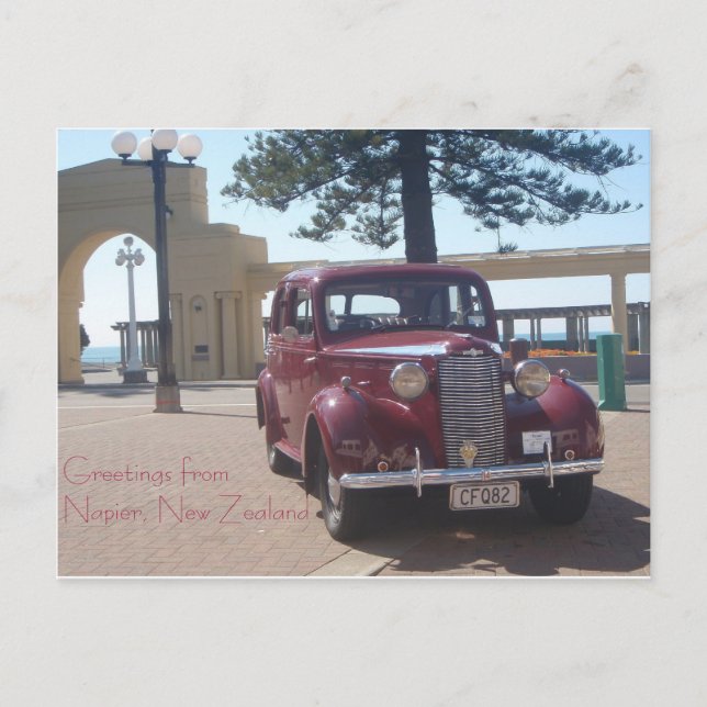 Carte Postale Salutations de Napier, Nouvelle-Zélande (Devant)