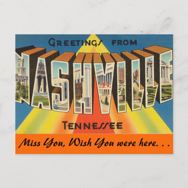 Carte Postale Salutations de Nashville (Devant)