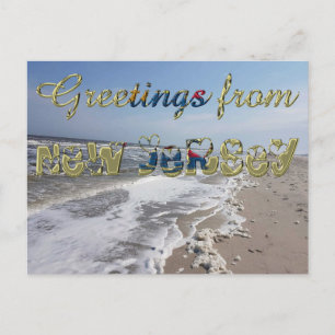 Carte Postale Salutations de New Jersey State Flag Hearts USA
