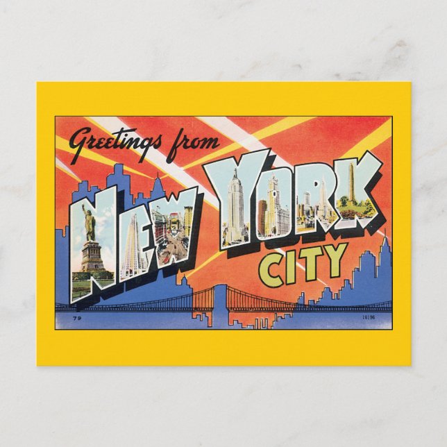 Carte Postale Salutations de New York City (Devant)