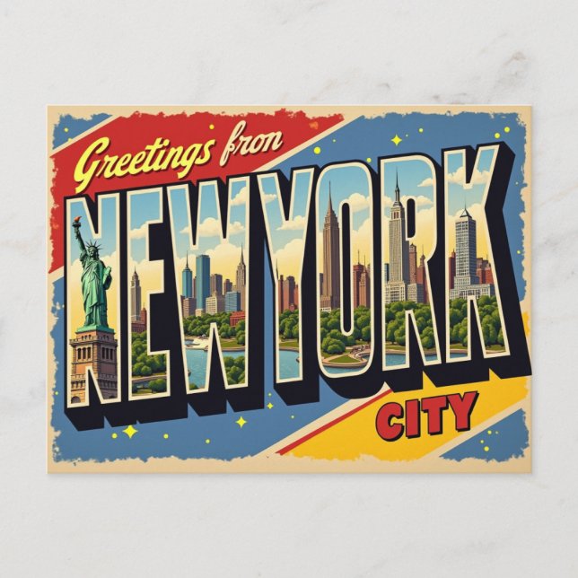 Carte Postale Salutations de New York City (Devant)