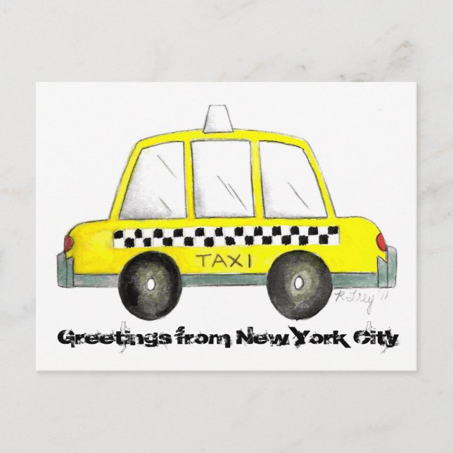 Carte Postale Salutations de New York City Taxi Jaune NYC taxi (Devant)