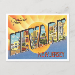 Carte Postale Salutations de Newark, New Jersey Vintage voyage