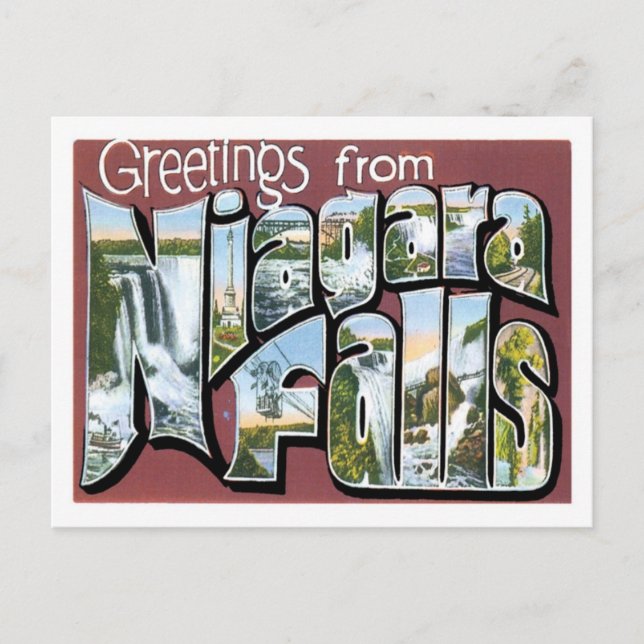Carte Postale Salutations de Niagara Falls NY US City (Devant)