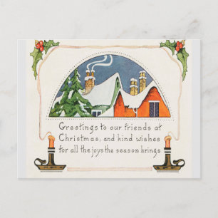 Carte Postale Salutations de Noël à nos amis