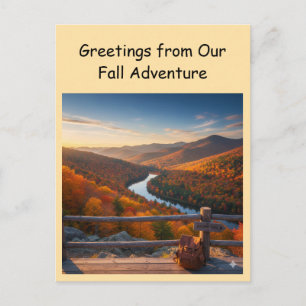 Carte Postale Salutations de notre voyage d'aventure d'automne