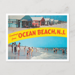 Carte Postale Salutations de Ocean Beach, New Jersey Travel