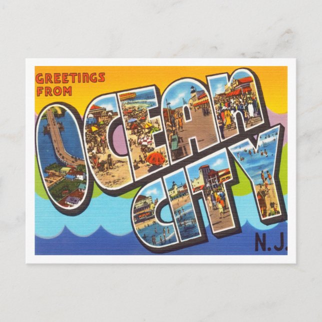 Carte Postale Salutations de Ocean City, New Jersey Travel (Devant)