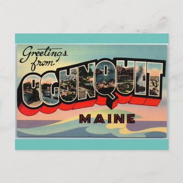 Carte Postale Salutations de Ogunquit Main vintage travel (Devant)