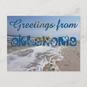 Carte Postale Salutations de Oklahoma State Flag Hearts USA