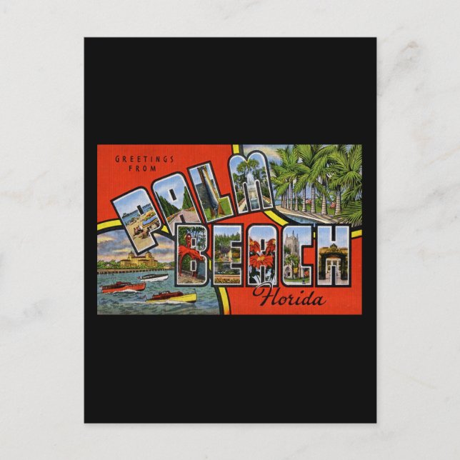 Carte Postale Salutations de Palm Beach Floride (Devant)