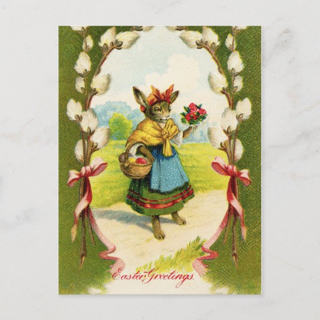 Carte Postale Salutations de Pâques vintages (Devant)