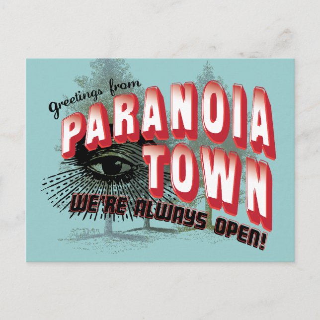 Carte Postale Salutations de Paranoia Town (Devant)