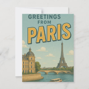 Carte Postale Salutations de Paris