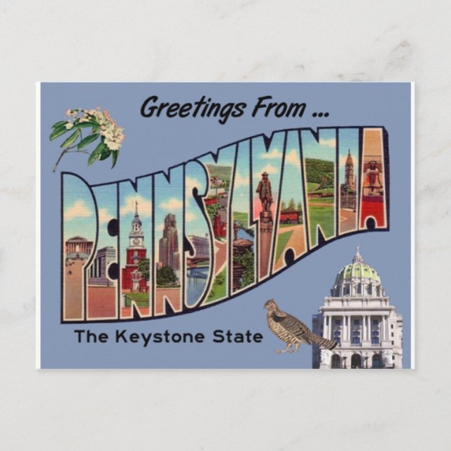 Carte Postale Salutations De Pennsylvanie (Devant)