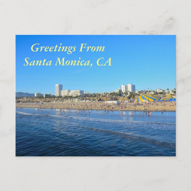 Carte Postale Salutations De Père Noël Monica California (Devant)