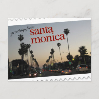 Carte Postale Salutations de Père Noël Monica, Californie