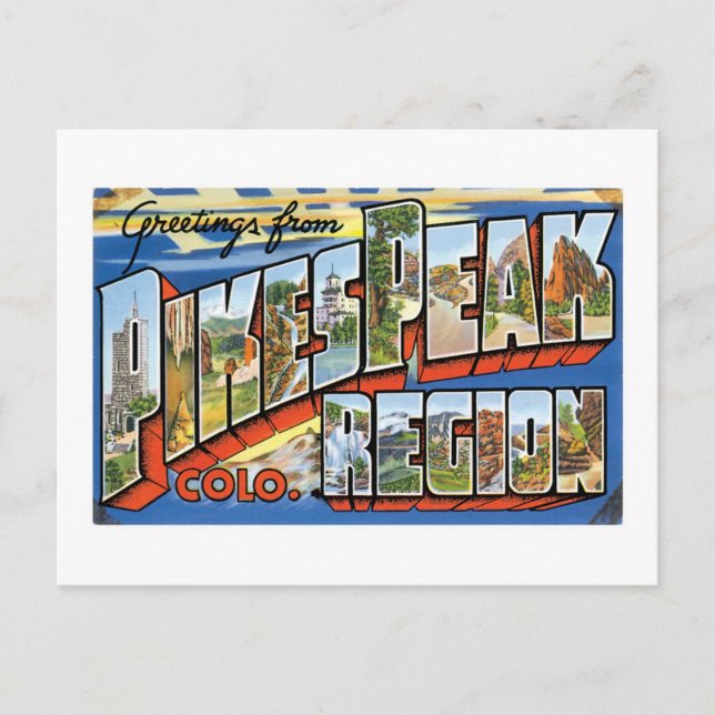 Carte Postale Salutations de Pikes Peak, CO ! (Devant)