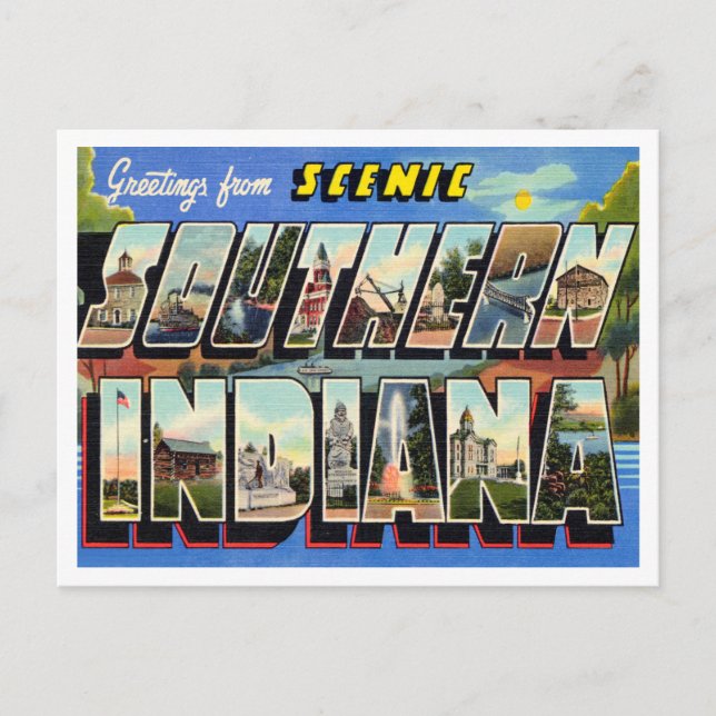 Carte Postale Salutations de pittoresque Southern Indiana Travel (Devant)