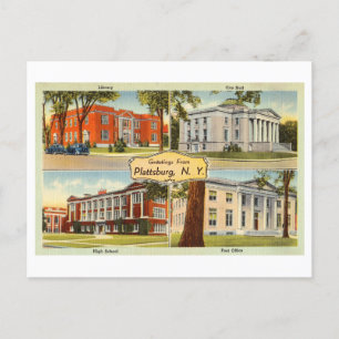 Carte Postale Salutations de Plattsburg, New York, Vintage