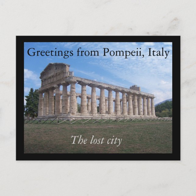 Carte Postale Salutations de Pompéi, Italie : la ville perdue (Devant)