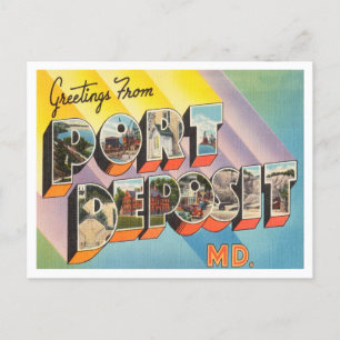 Carte Postale Salutations de Port Deposit, Maryland Travel.